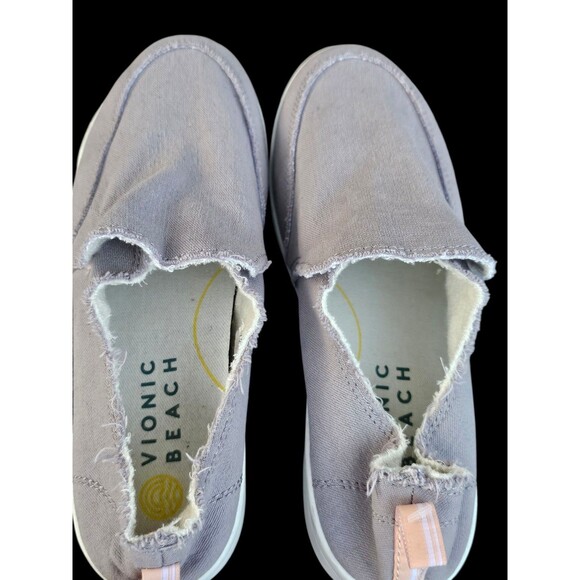 Vionic Womens 7.5W Beach Malibu Slip On Sneakers Gray Comfort Cushion Canvas - Picture 2 of 13